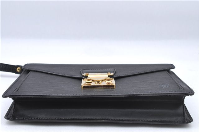 Authentic Louis Vuitton Epi Sellier Dragonne Clutch Bag Black M52612 LV 6109B