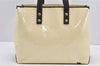 Authentic Louis Vuitton Vernis Reade PM Hand Bag Light Yellow M91145 LV 6111I