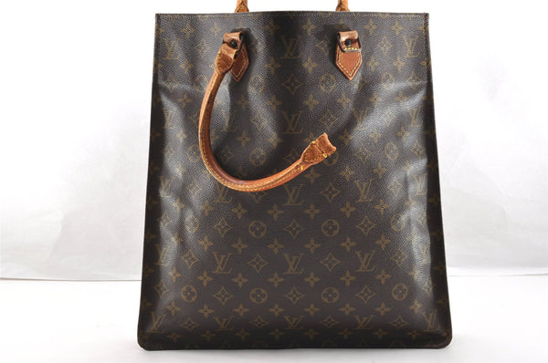 Authentic Louis Vuitton Monogram Sac Plat Hand Tote Bag Old Model LV Junk 6115I