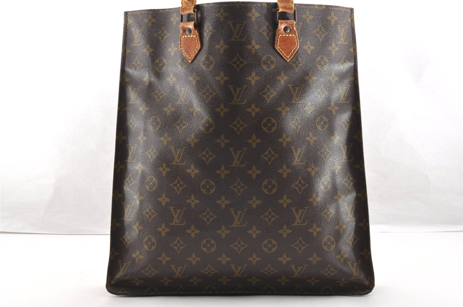 Authentic Louis Vuitton Monogram Sac Plat Hand Tote Bag Old Model LV Junk 6115I
