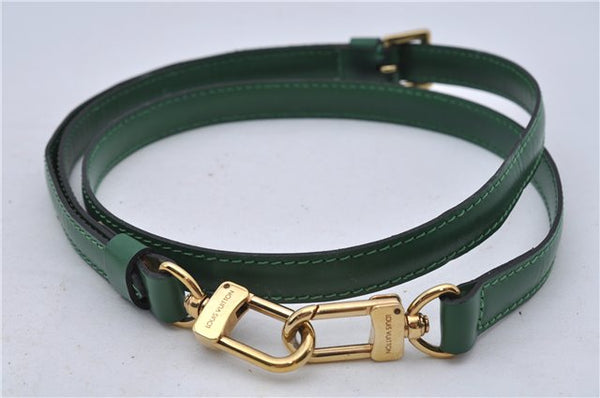 Authentic LOUIS VUITTON Leather Shoulder Strap Green 39.4-47.2" LV 6116C