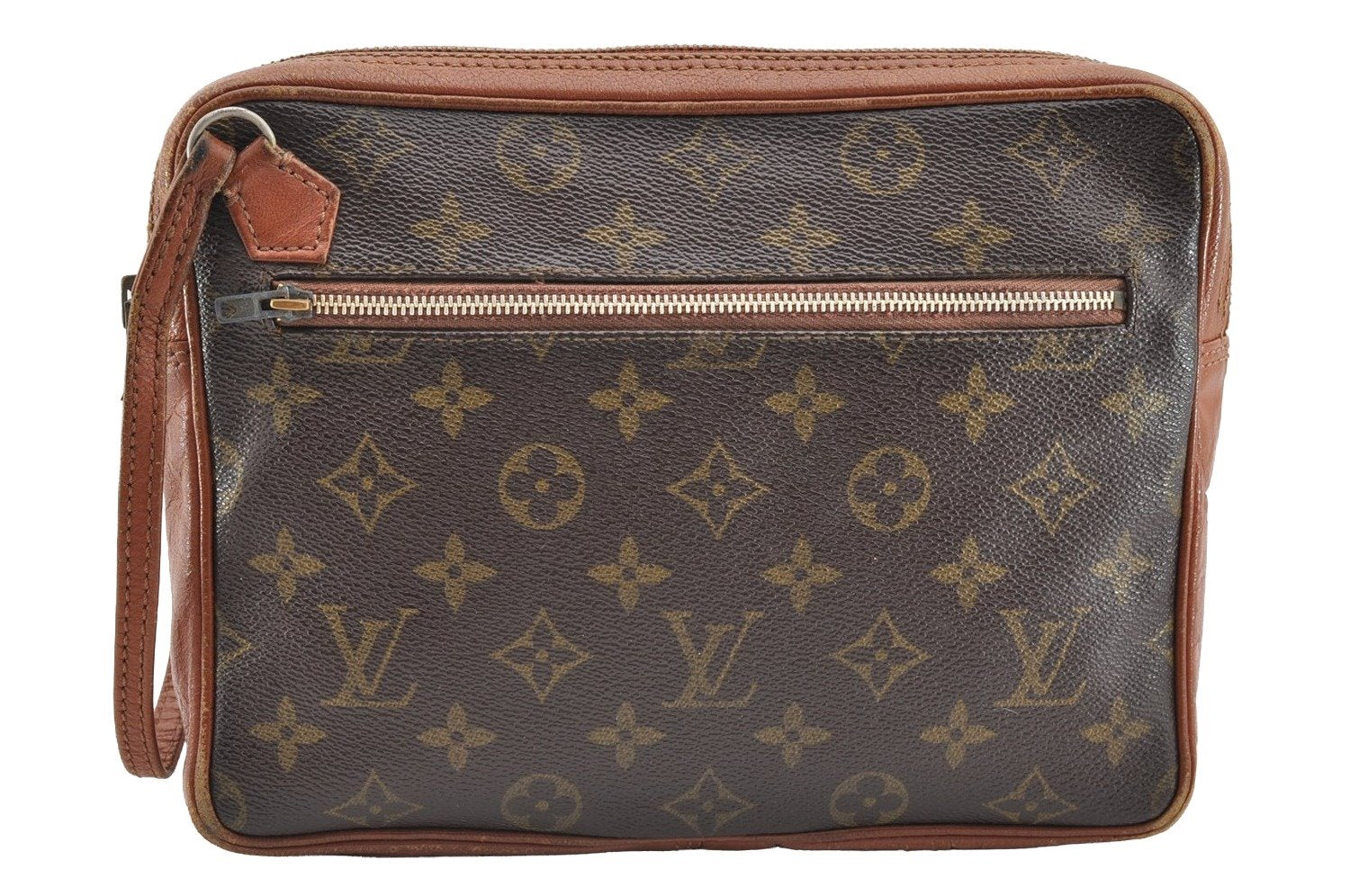 Authentic Louis Vuitton Monogram Pochette Sport Clutch Hand Bag Old Model 6116I