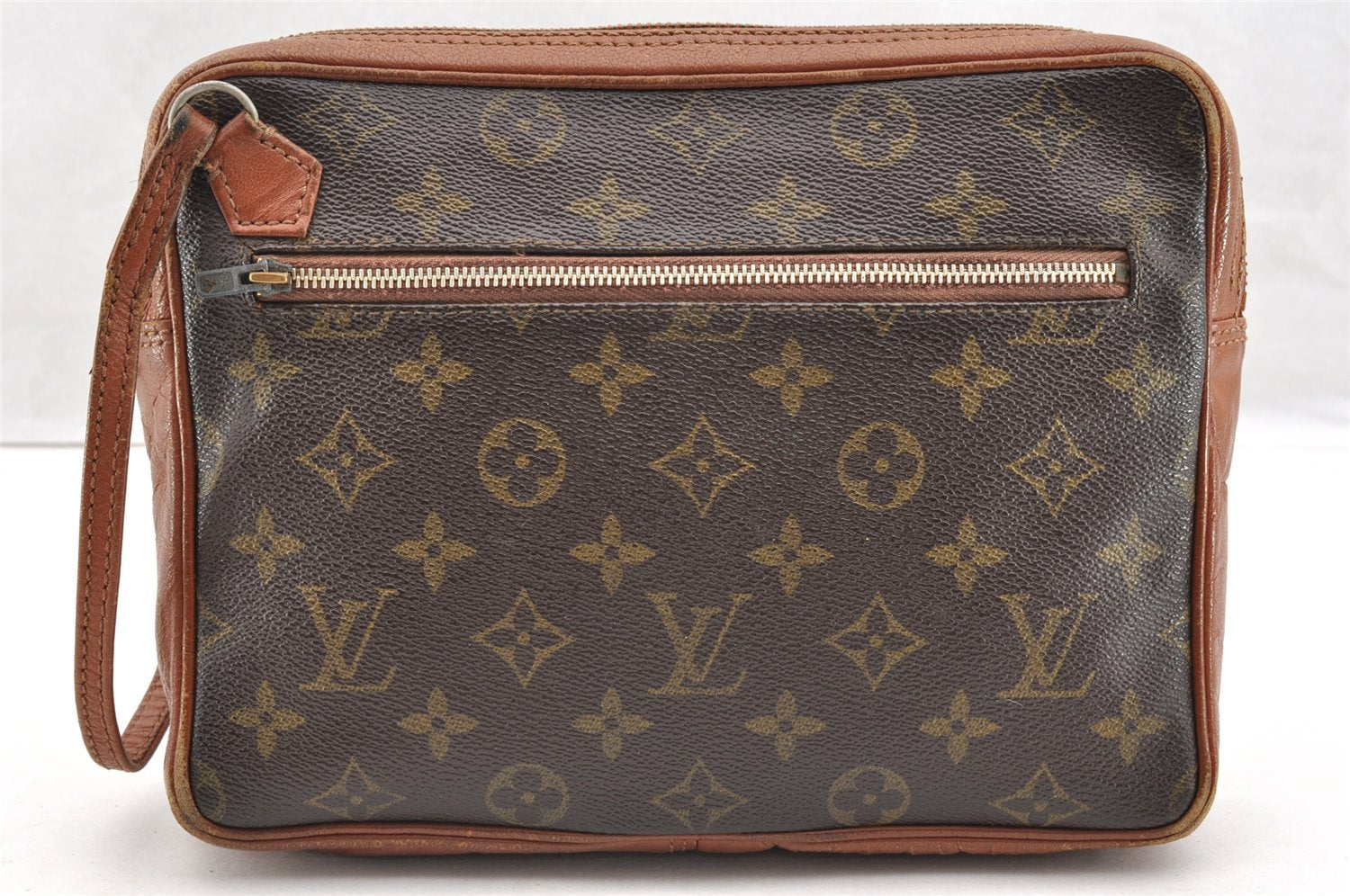 Authentic Louis Vuitton Monogram Pochette Sport Clutch Hand Bag Old Model 6116I