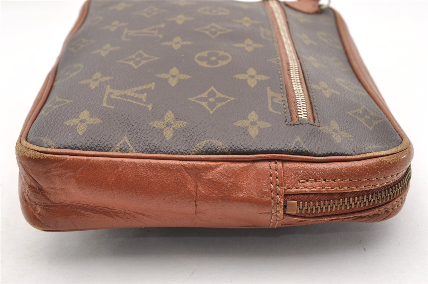 Authentic Louis Vuitton Monogram Pochette Sport Clutch Hand Bag Old Model 6116I