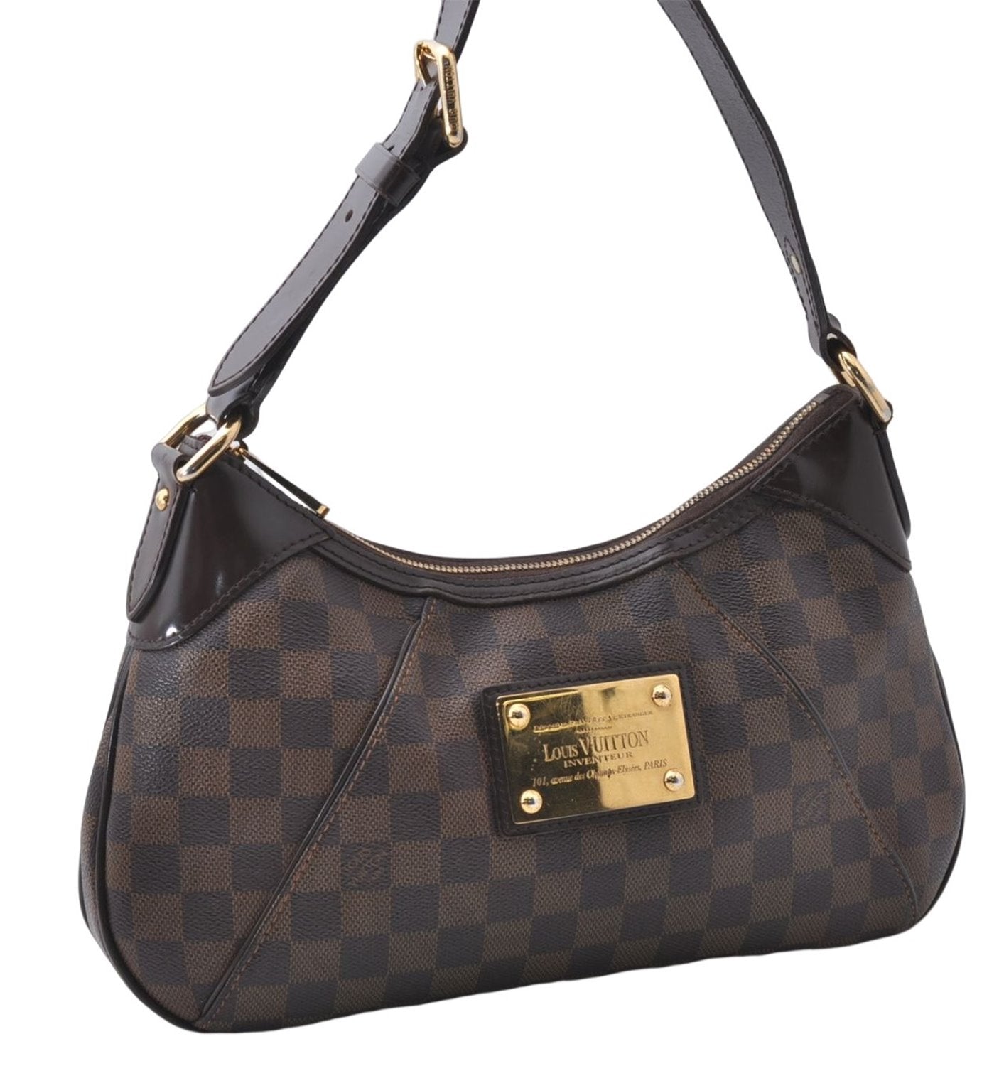 Authentic Louis Vuitton Damier Canvas Thames PM Shoulder Bag N48180 LV 6118D