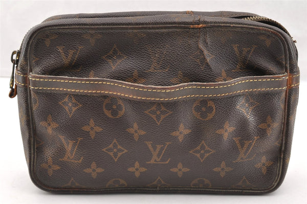 Authentic Louis Vuitton Monogram Compiegne 23 Clutch Hand Bag M51847 Junk 6120I
