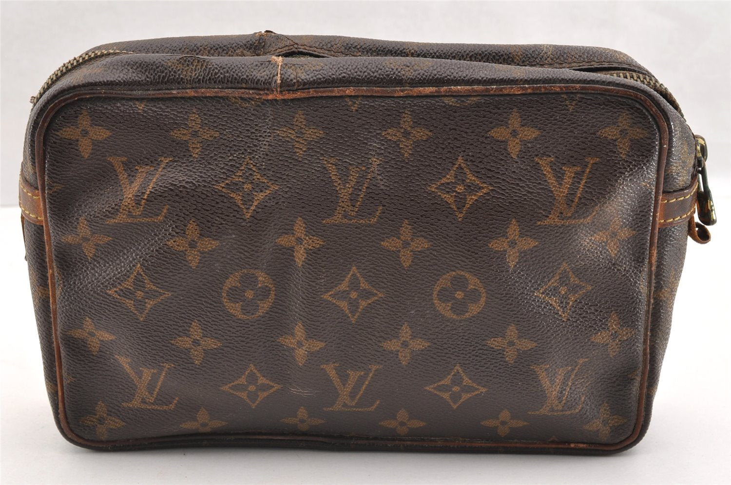 Authentic Louis Vuitton Monogram Compiegne 23 Clutch Hand Bag M51847 Junk 6120I