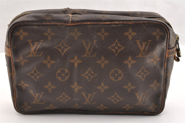 Authentic Louis Vuitton Monogram Compiegne 23 Clutch Hand Bag M51847 Junk 6120I