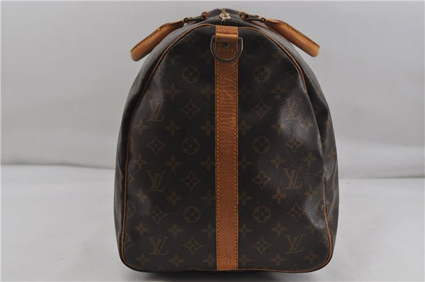 Auth Louis Vuitton Monogram Keepall Bandouliere 55 Boston Bag M41414 LV 6122D