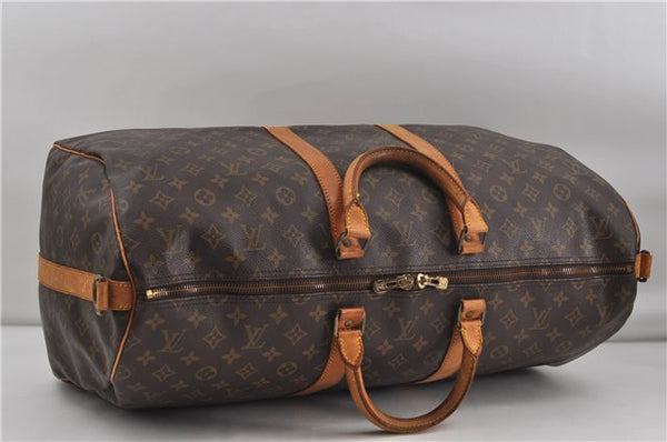 Auth Louis Vuitton Monogram Keepall Bandouliere 55 Boston Bag M41414 LV 6122D