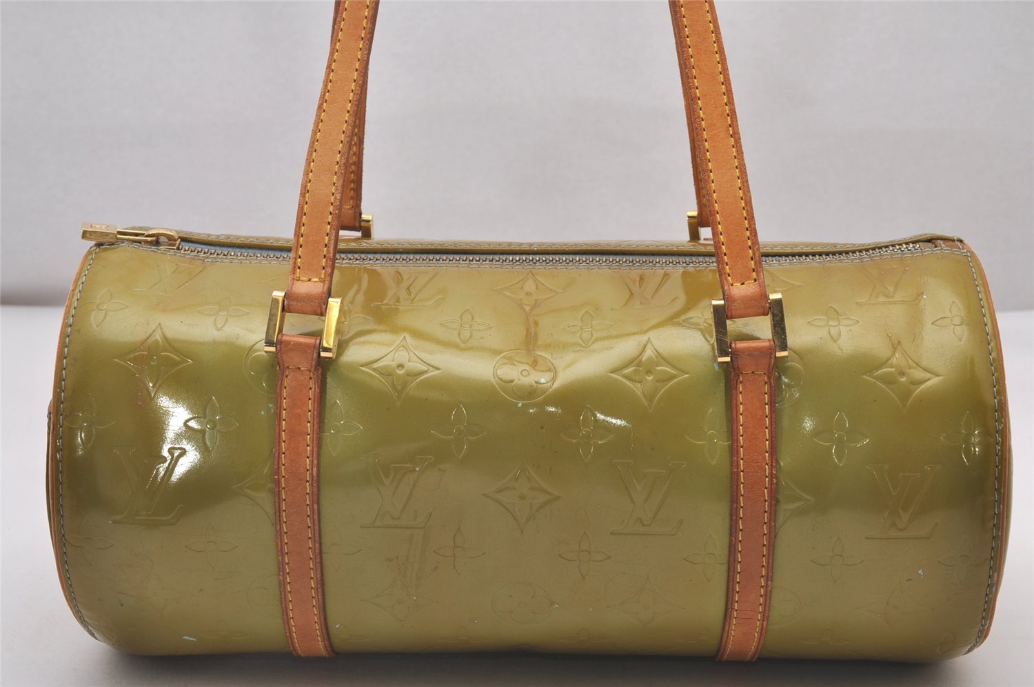 Authentic Louis Vuitton Vernis Bedford Hand Bag Light Green M91007 LV 6124I