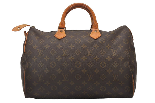 Authentic Louis Vuitton Monogram Speedy 35 Hand Boston Bag M41524 LV 6128I