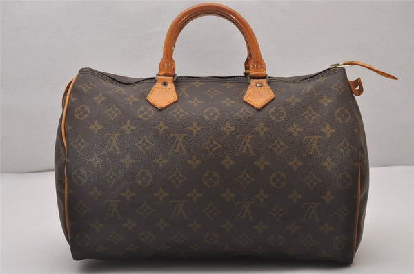 Authentic Louis Vuitton Monogram Speedy 35 Hand Boston Bag M41524 LV 6128I