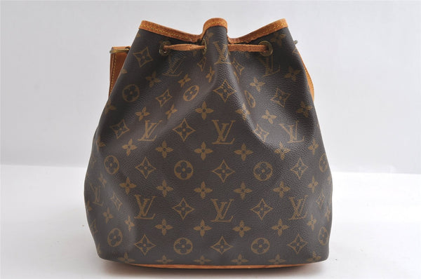 Authentic Louis Vuitton Monogram Petit Noe M42226 Shoulder Drawstring Bag 6129I