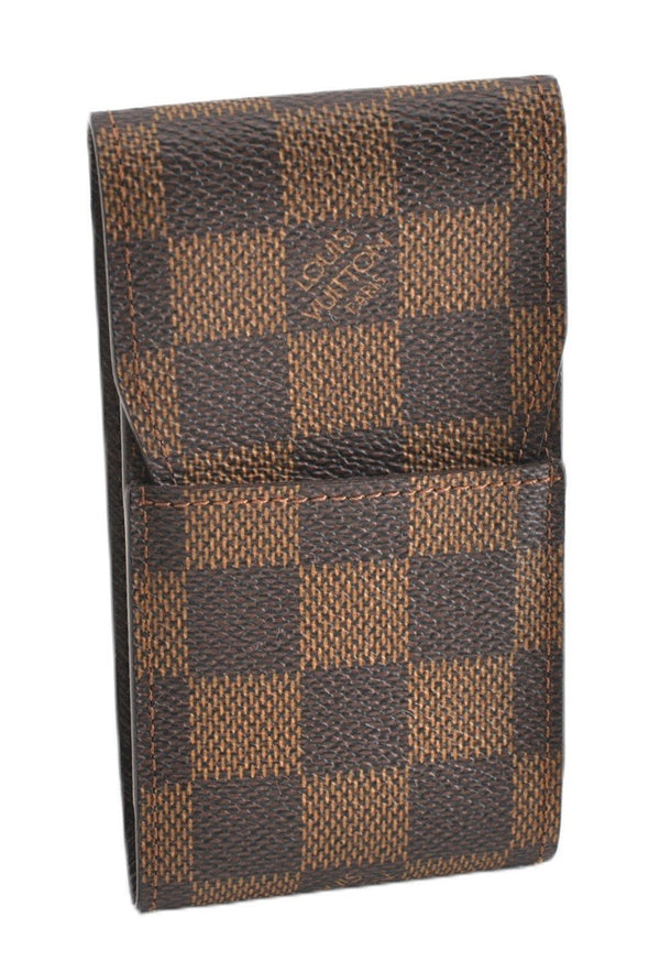 Authentic Louis Vuitton Damier Etui Cigarette Case N63024 LV 6130F