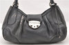 Authentic PRADA Leather Hand Shoulder Bag Purse Gray 6131C