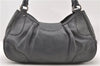 Authentic PRADA Leather Hand Shoulder Bag Purse Gray 6131C