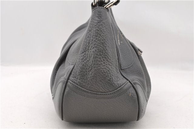 Authentic PRADA Leather Hand Shoulder Bag Purse Gray 6131C