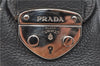 Authentic PRADA Leather Hand Shoulder Bag Purse Gray 6131C