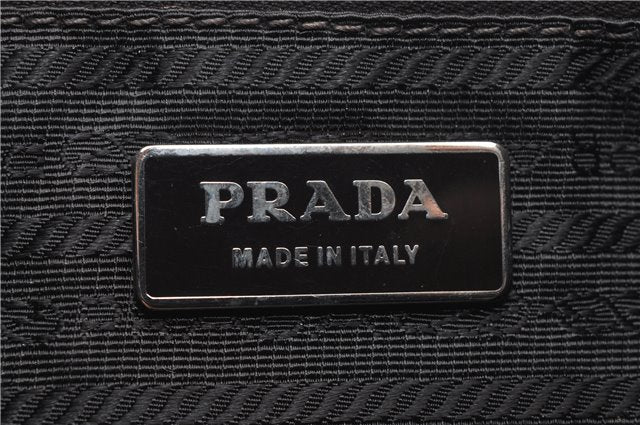 Authentic PRADA Leather Hand Shoulder Bag Purse Gray 6131C