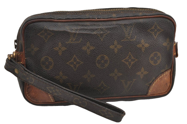 Authentic Louis Vuitton Monogram Marly Dragonne PM M51827 Clutch Hand Bag 6132I