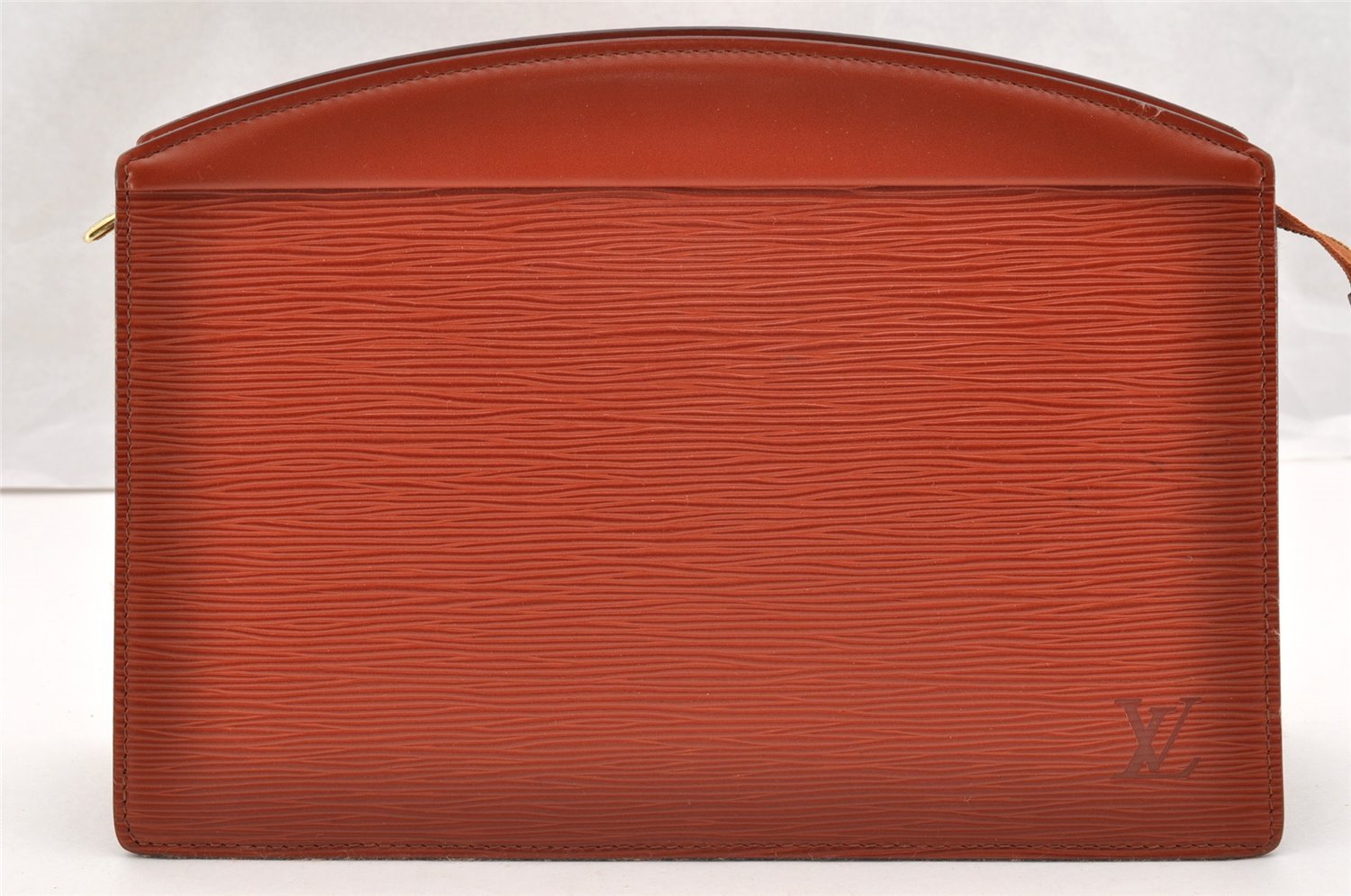 Authentic Louis Vuitton Epi Trousse Crete Clutch Bag Brown M48403 LV 6134I