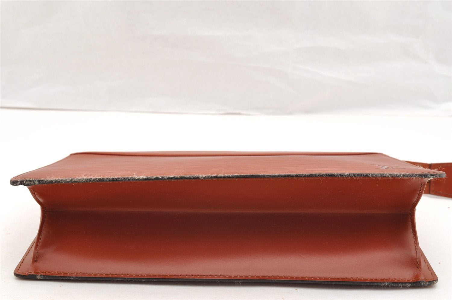 Authentic Louis Vuitton Epi Trousse Crete Clutch Bag Brown M48403 LV 6134I