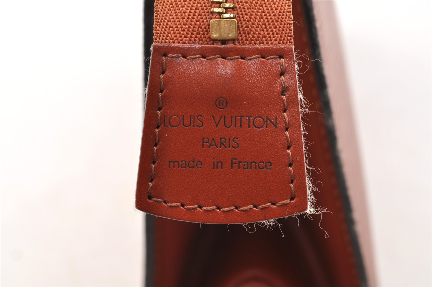 Authentic Louis Vuitton Epi Trousse Crete Clutch Bag Brown M48403 LV 6134I