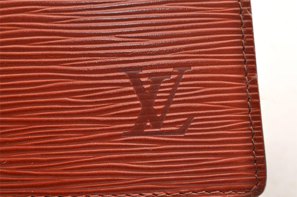 Authentic Louis Vuitton Epi Trousse Crete Clutch Bag Brown M48403 LV 6134I