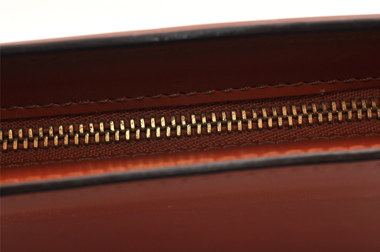 Authentic Louis Vuitton Epi Trousse Crete Clutch Bag Brown M48403 LV 6134I