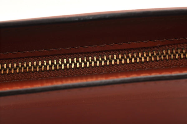 Authentic Louis Vuitton Epi Trousse Crete Clutch Bag Brown M48403 LV 6134I