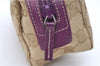 Authentic GUCCI Cosmetic Pouch GG Canvas Leather 29596 Beige Purple 6136C