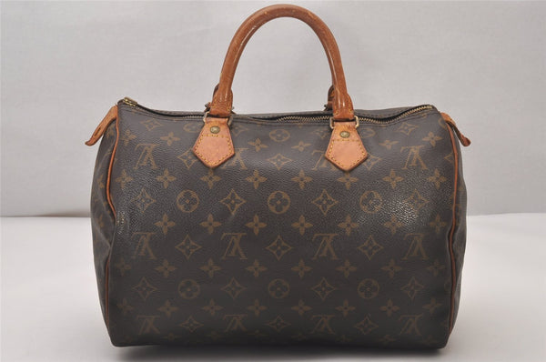 Authentic Louis Vuitton Monogram Speedy 30 Hand Boston Bag M41526 LV Junk 6139I