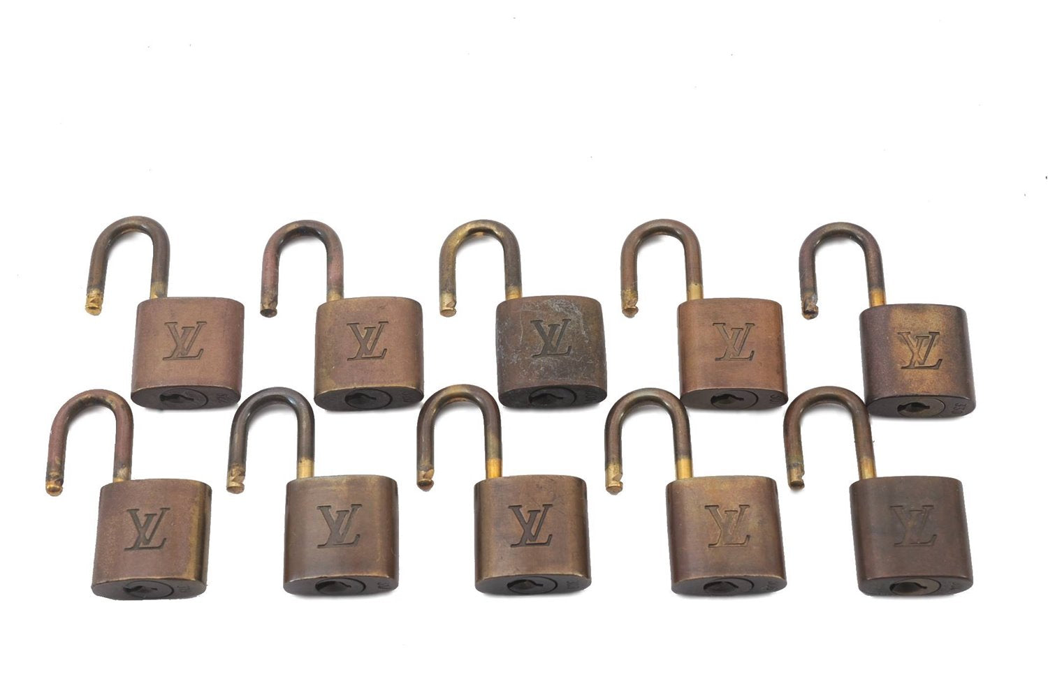 Authentic LOUIS VUITTON Padlock Gold 10Set LV 6140C