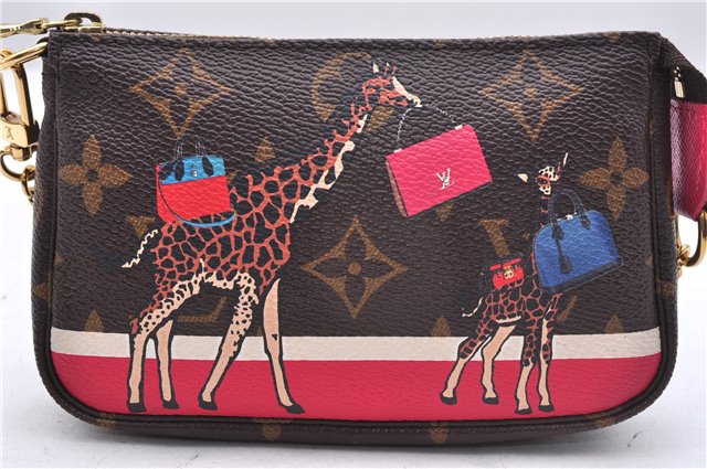 Auth Louis Vuitton Monogram Mini Pochette Accessoires Pouch M62087 LV Box 6141E