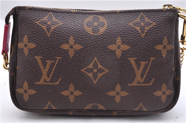 Auth Louis Vuitton Monogram Mini Pochette Accessoires Pouch M62087 LV Box 6141E