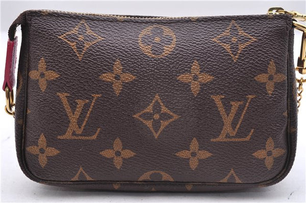 Auth Louis Vuitton Monogram Mini Pochette Accessoires Pouch M62087 LV Box 6141E