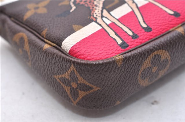 Auth Louis Vuitton Monogram Mini Pochette Accessoires Pouch M62087 LV Box 6141E