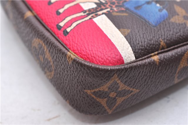 Auth Louis Vuitton Monogram Mini Pochette Accessoires Pouch M62087 LV Box 6141E