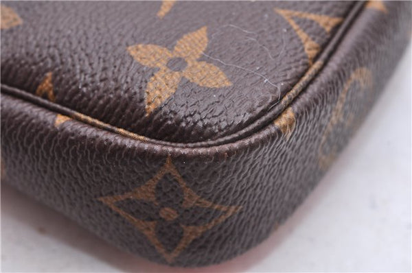 Auth Louis Vuitton Monogram Mini Pochette Accessoires Pouch M62087 LV Box 6141E