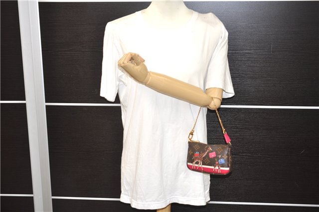 Auth Louis Vuitton Monogram Mini Pochette Accessoires Pouch M62087 LV Box 6141E