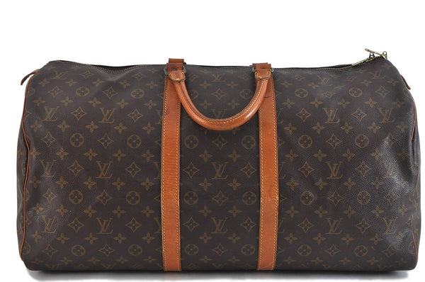 Authentic LOUIS VUITTON Monogram Keepall 55 Boston Bag M41424 LV 6142C