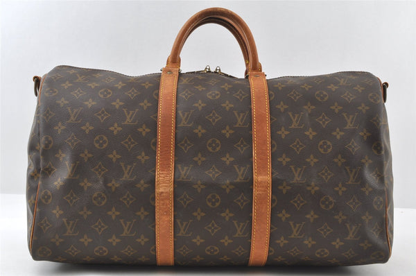 Authentic Louis Vuitton Monogram Keepall Bandouliere 50 M41416 Boston Bag 6142I