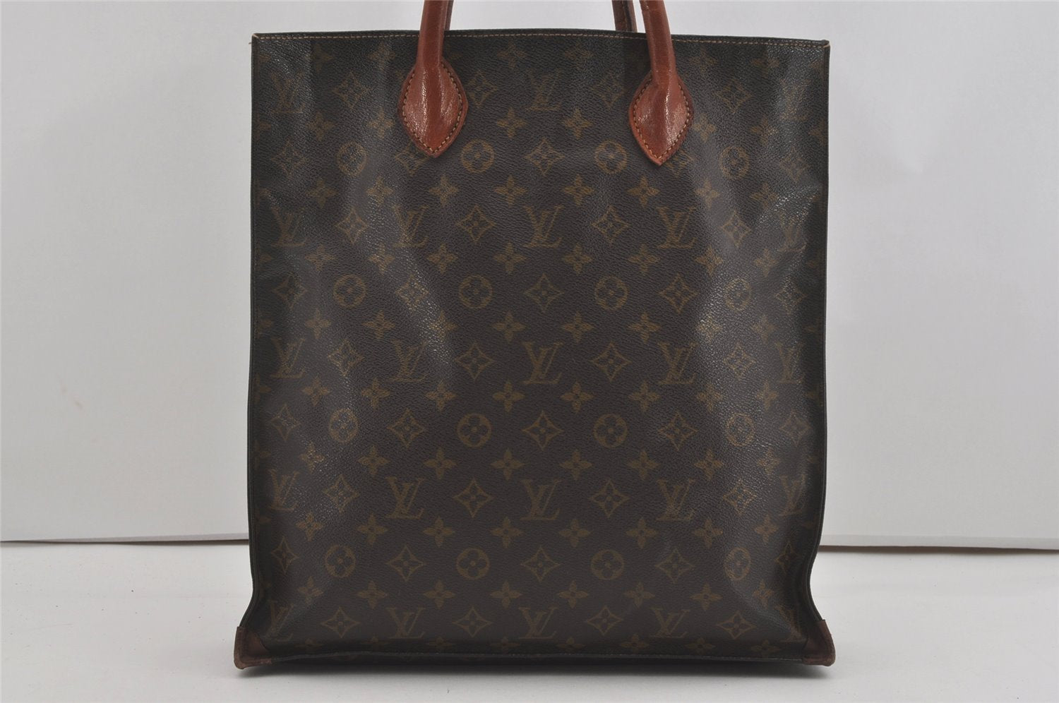 Authentic Louis Vuitton Monogram Sac Plat Hand Tote Bag M51140 LV 6143I