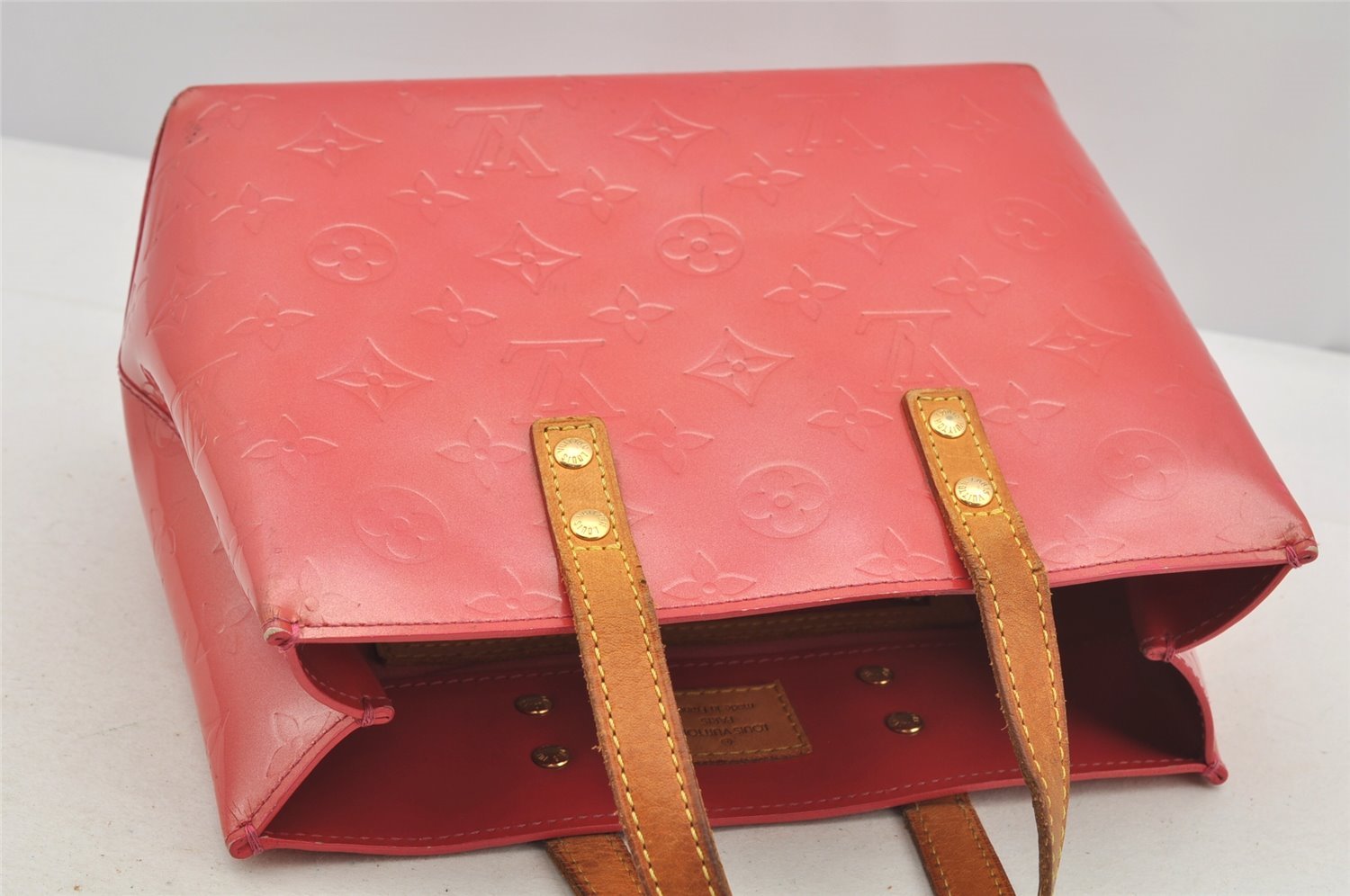 Authentic Louis Vuitton Vernis Reade PM Hand Bag Pink M9132F LV 6144I