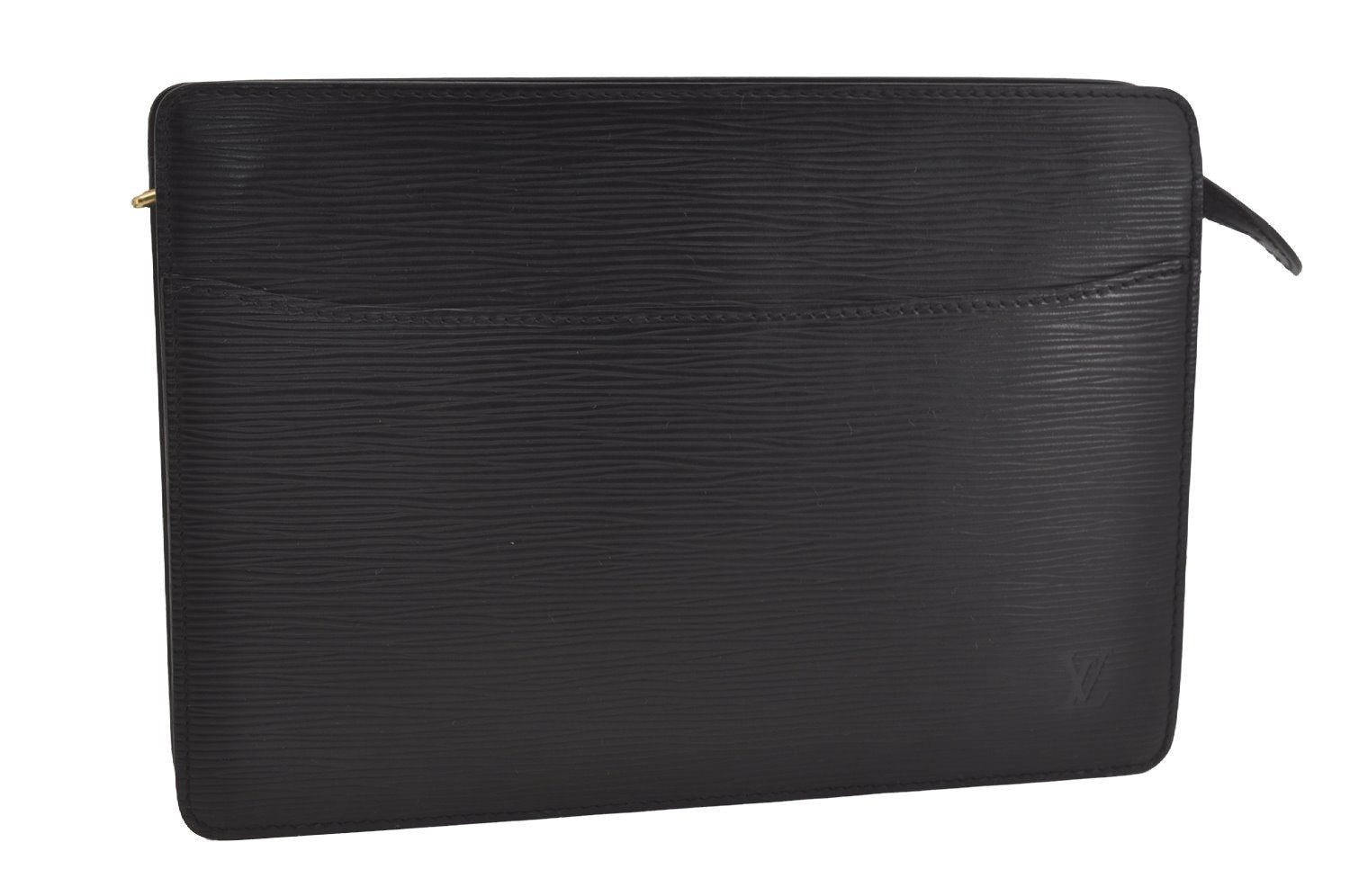 Authentic Louis Vuitton Epi Pochette Homme Clutch Hand Bag Black M52522 LV 6146I