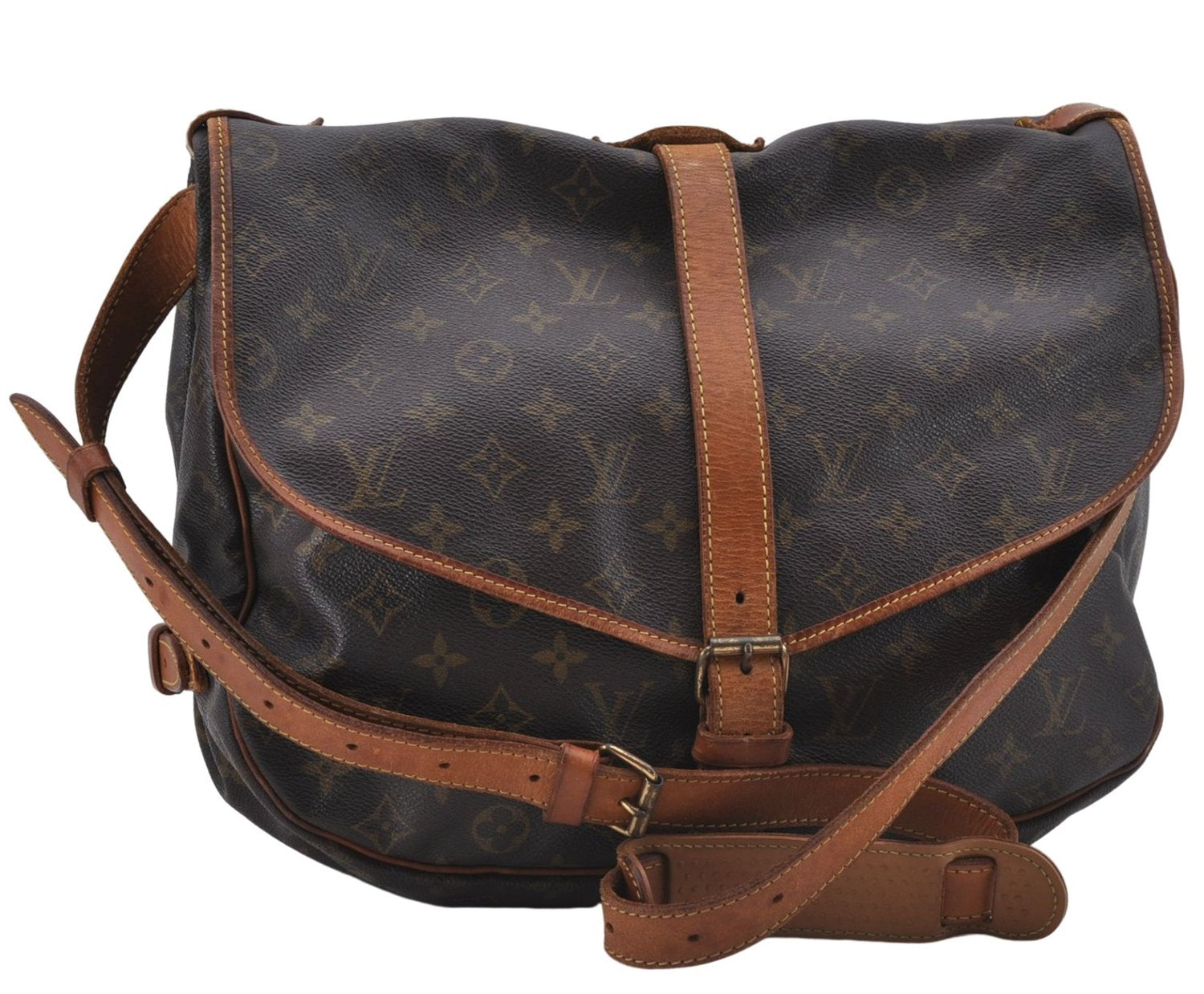 Auth Louis Vuitton Monogram Saumur 35 Shoulder Cross Body Bag M42254 LV 6147D