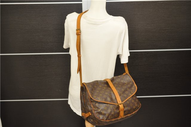 Auth Louis Vuitton Monogram Saumur 35 Shoulder Cross Body Bag M42254 LV 6147D