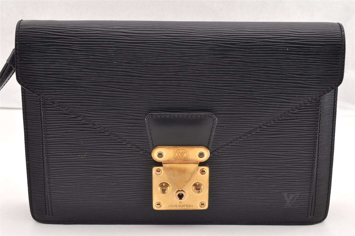 Authentic Louis Vuitton Epi Sellier Dragonne Clutch Bag Black M52612 LV 6147I