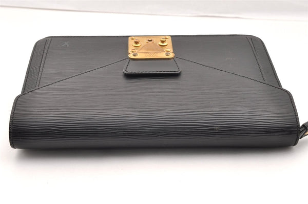 Authentic Louis Vuitton Epi Sellier Dragonne Clutch Bag Black M52612 LV 6147I
